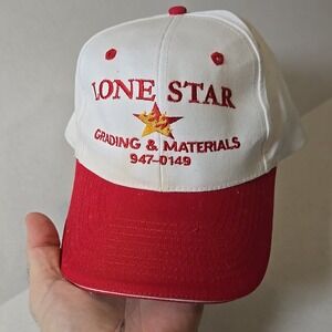Otto Lone Star Grading Materials Red White Dad Hat Embroidered OSFA Construction